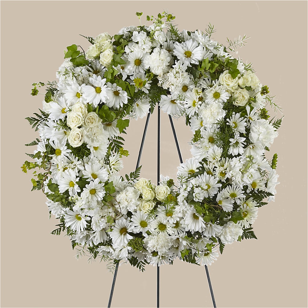 Faithful Wishes Wreath flower arrangement by Honeybee Floral