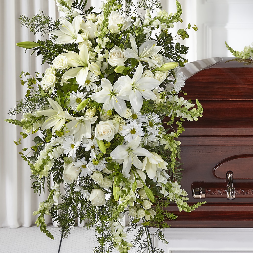 Loving Thoughts Standing Spray flower arrangement by Honeybee Floral