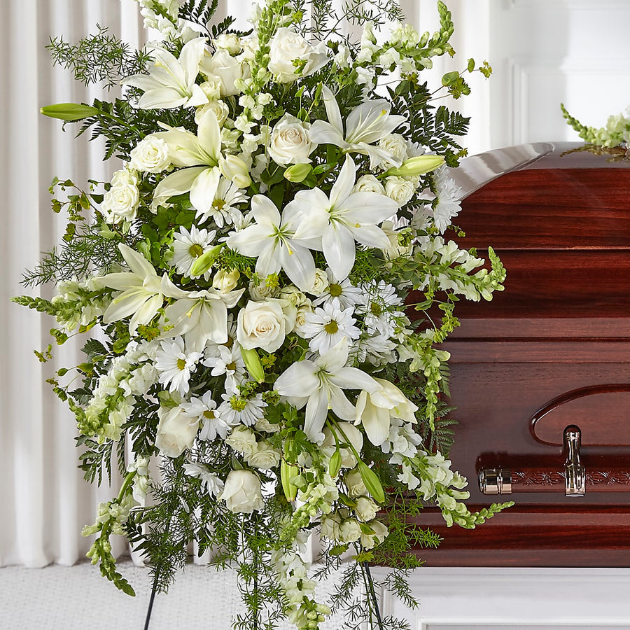 Loving Thoughts Standing Spray flower arrangement by Honeybee Floral