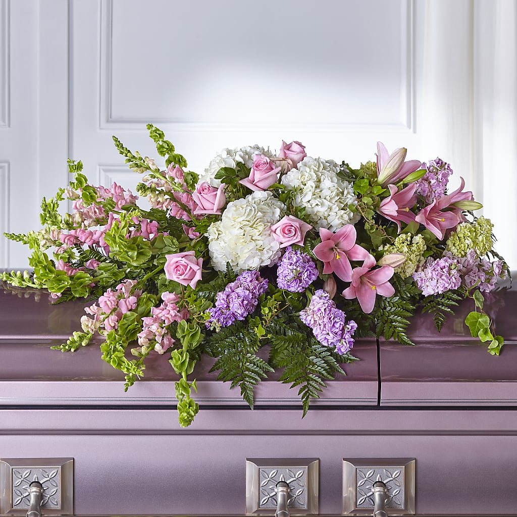Life's Gratitude Casket Spray flower arrangement by Honeybee Floral