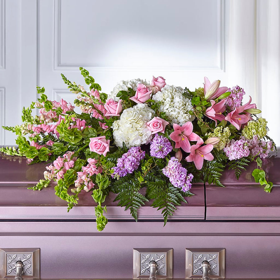 Life's Gratitude Casket Spray flower arrangement by Honeybee Floral