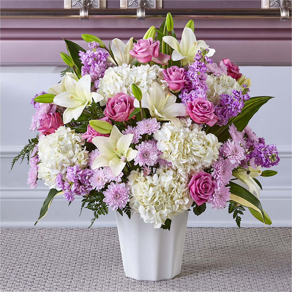 Heaven Sent Floor Basket flower arrangement by Honeybee Floral