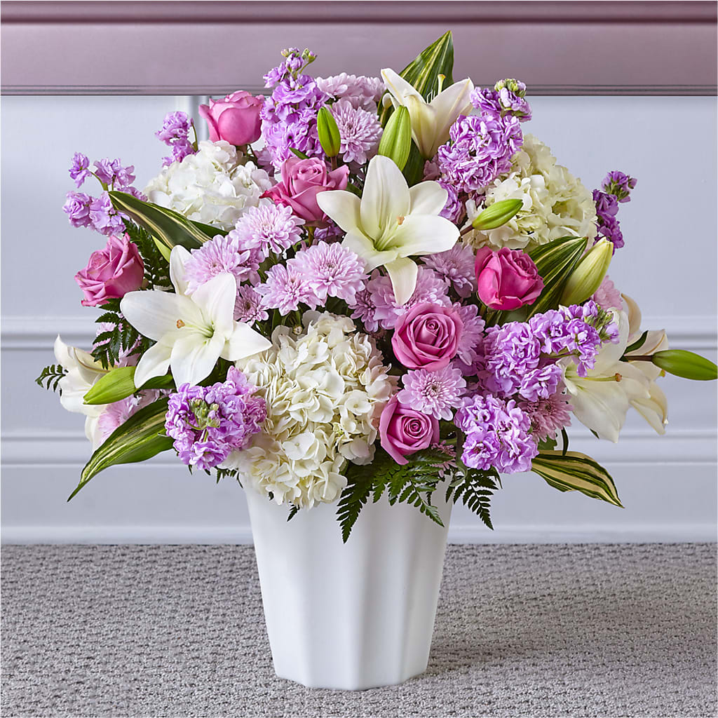 Heaven Sent Floor Basket flower arrangement by Honeybee Floral