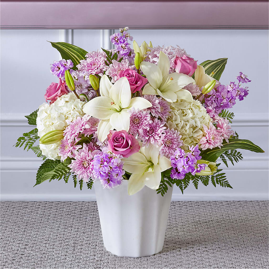 Heaven Sent Floor Basket flower arrangement by Honeybee Floral