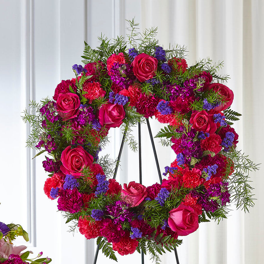 Calming Colors Wreath flower arrangement by Honeybee Floral