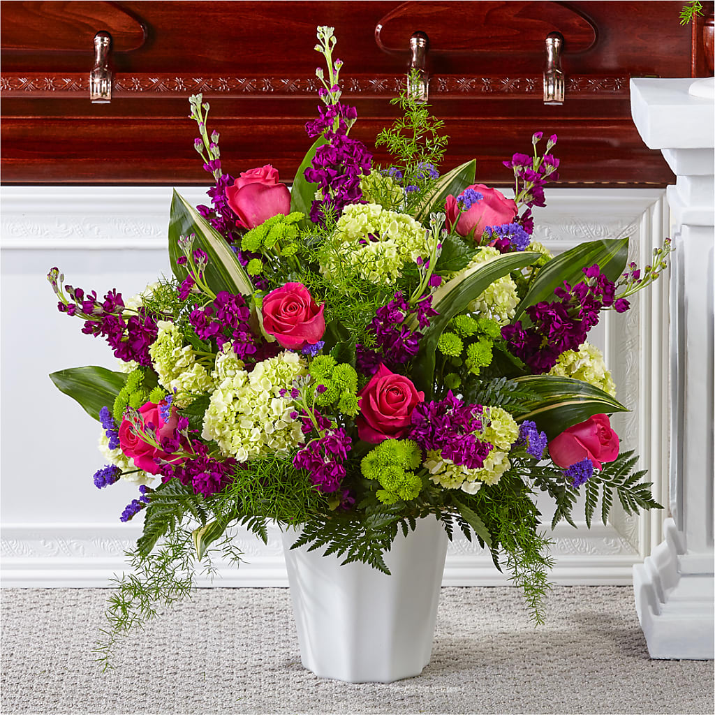 Beautiful Horizons Floor Basket flower arrangement by Honeybee Floral