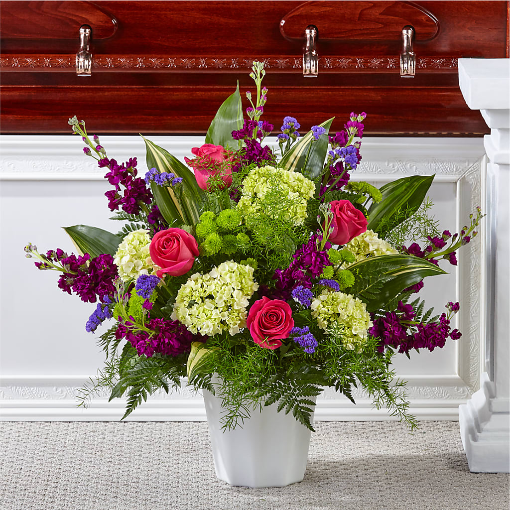 Beautiful Horizons Floor Basket flower arrangement by Honeybee Floral