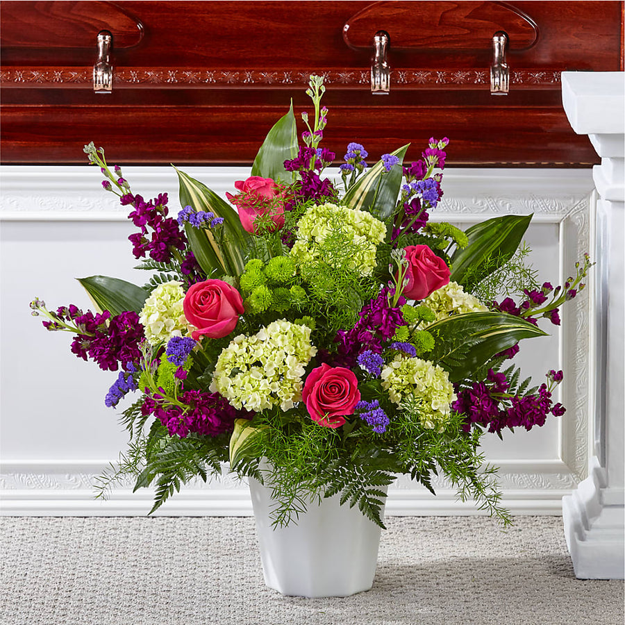 Beautiful Horizons Floor Basket flower arrangement by Honeybee Floral