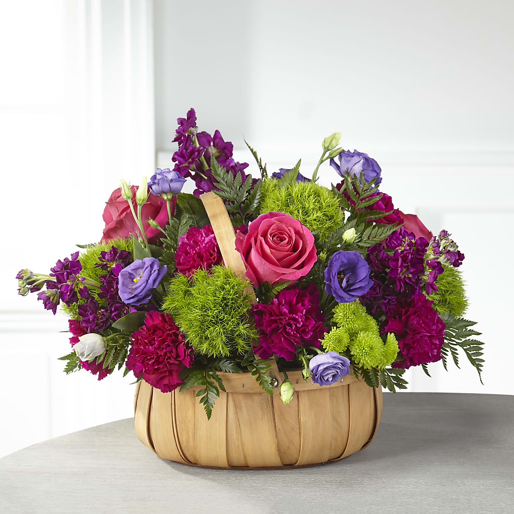 Serene Sanctuary Basket flower arrangement by Honeybee Floral