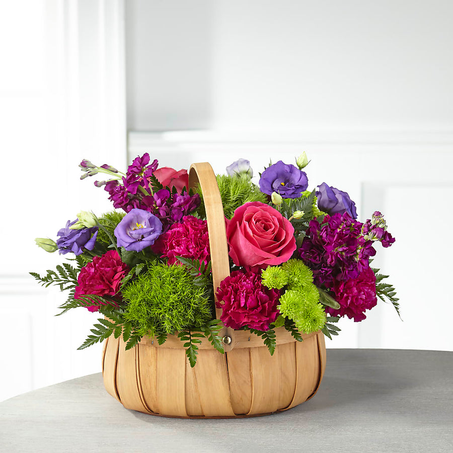 Serene Sanctuary Basket flower arrangement by Honeybee Floral