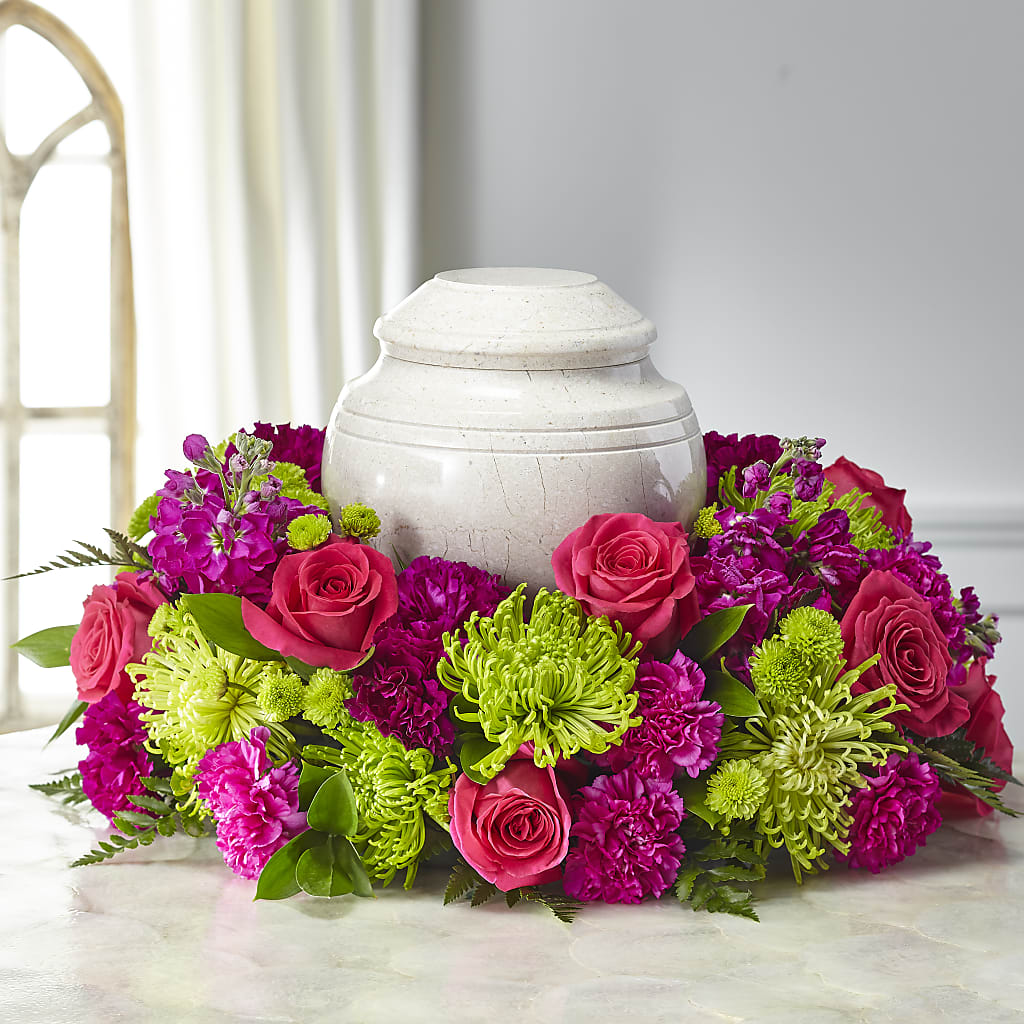 Hopeful Blessings Cremation Adornment flower arrangement by Honeybee Floral