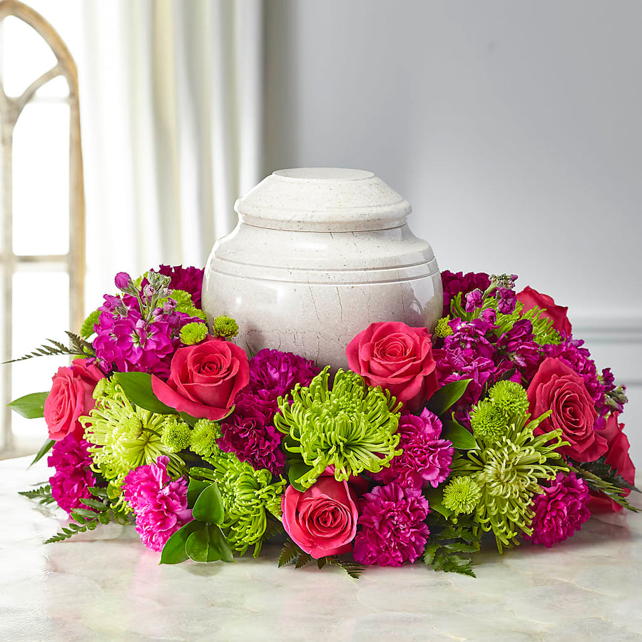 Hopeful Blessings Cremation Adornment flower arrangement by Honeybee Floral