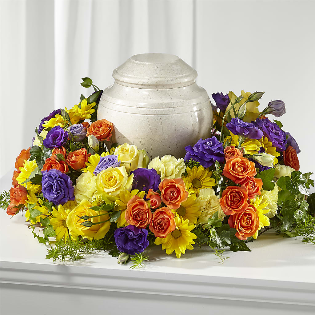 Blossoms of Remembrance Cremation Adornment flower arrangement by Honeybee Floral