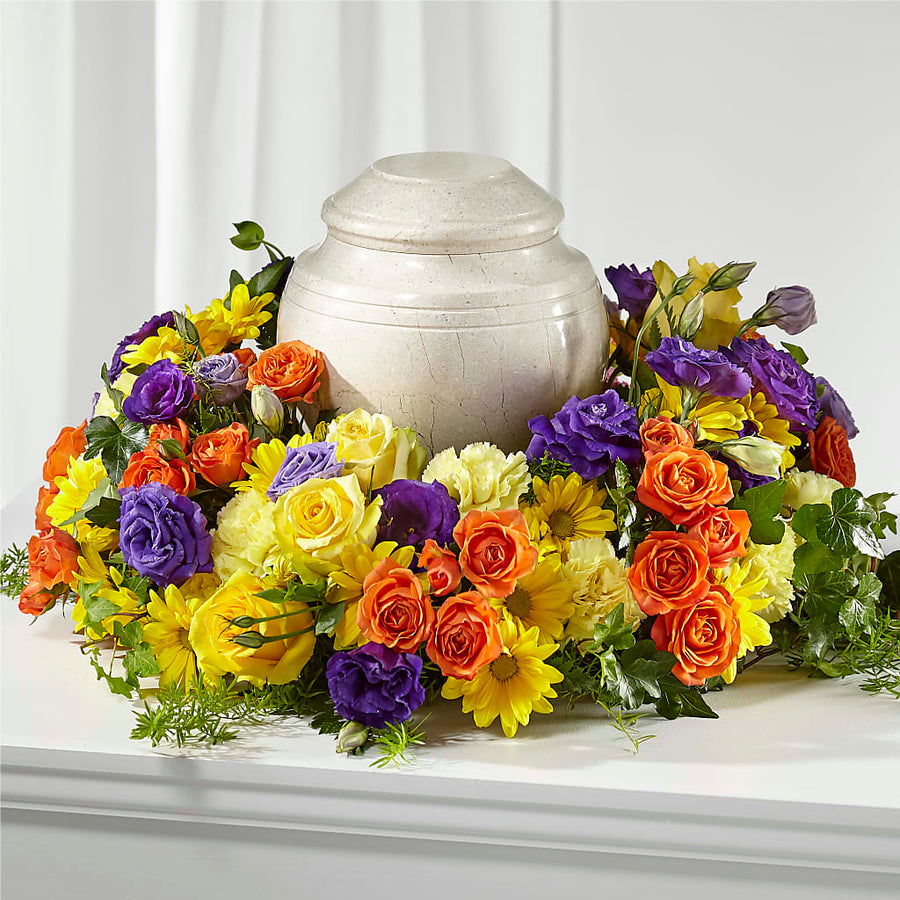 Blossoms of Remembrance Cremation Adornment flower arrangement by Honeybee Floral