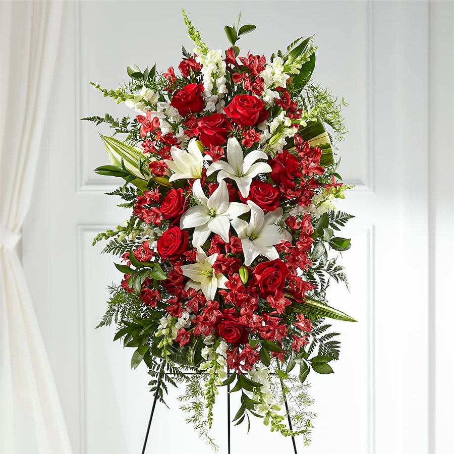Everlasting Memory Standing Spray flower arrangement by Honeybee Floral