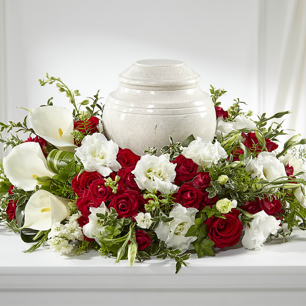 In My Memories Cremation Adornment flower arrangement by Honeybee Floral