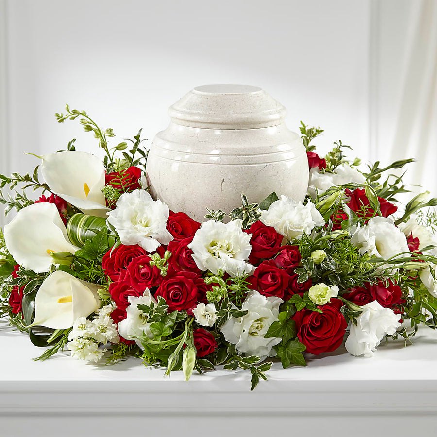 In My Memories Cremation Adornment flower arrangement by Honeybee Floral
