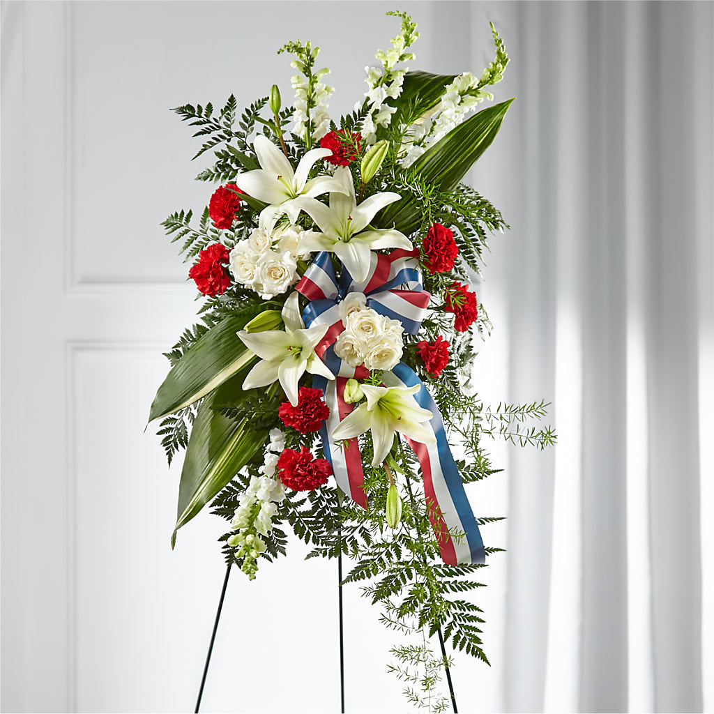 Stars of Life Standing Spray flower arrangement by Honeybee Floral