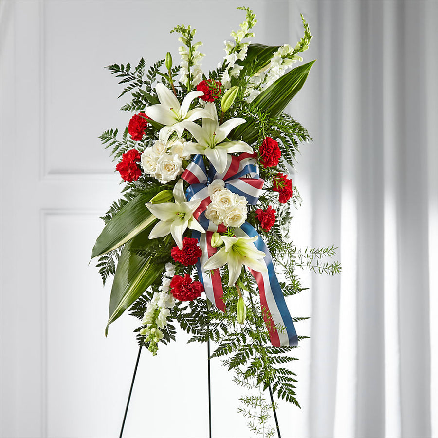 Stars of Life Standing Spray flower arrangement by Honeybee Floral