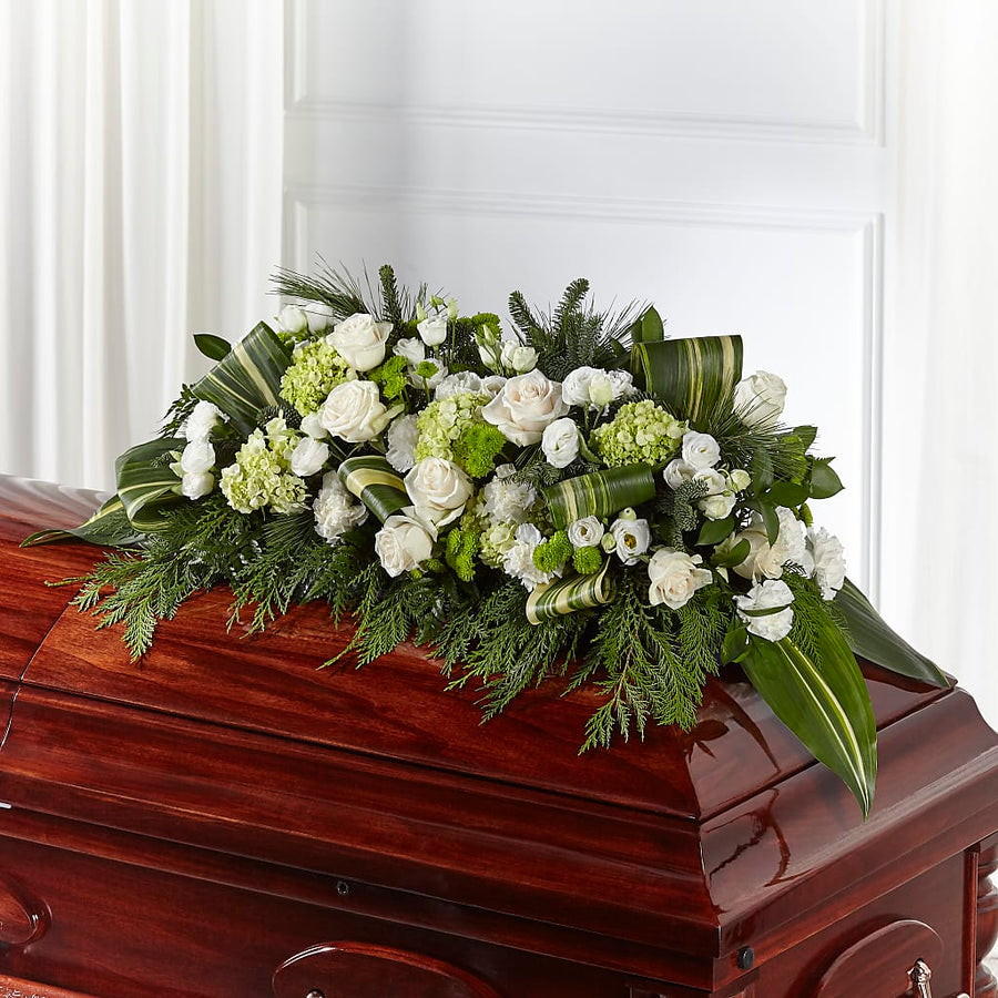 Hopeful Gesture Casket Spray flower arrangement by Honeybee Floral