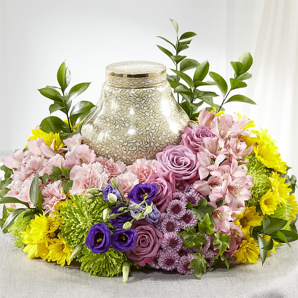 Rays of Hope Cremation Adornment flower arrangement by Honeybee Floral