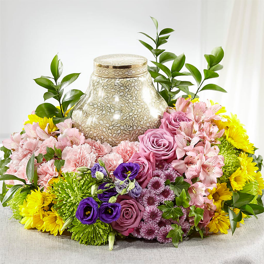 Rays of Hope Cremation Adornment flower arrangement by Honeybee Floral