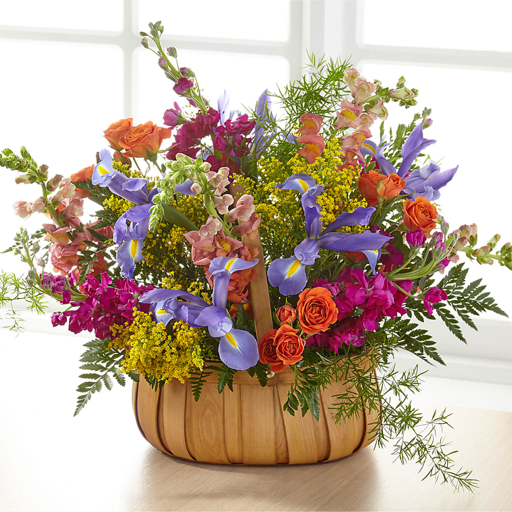 Garden of Life Basket flower arrangement by Honeybee Floral