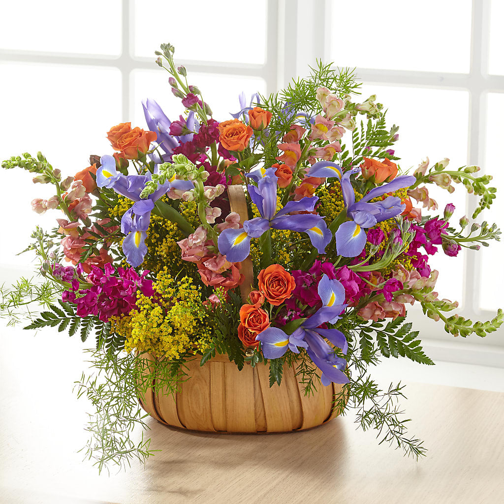 Garden of Life Basket flower arrangement by Honeybee Floral
