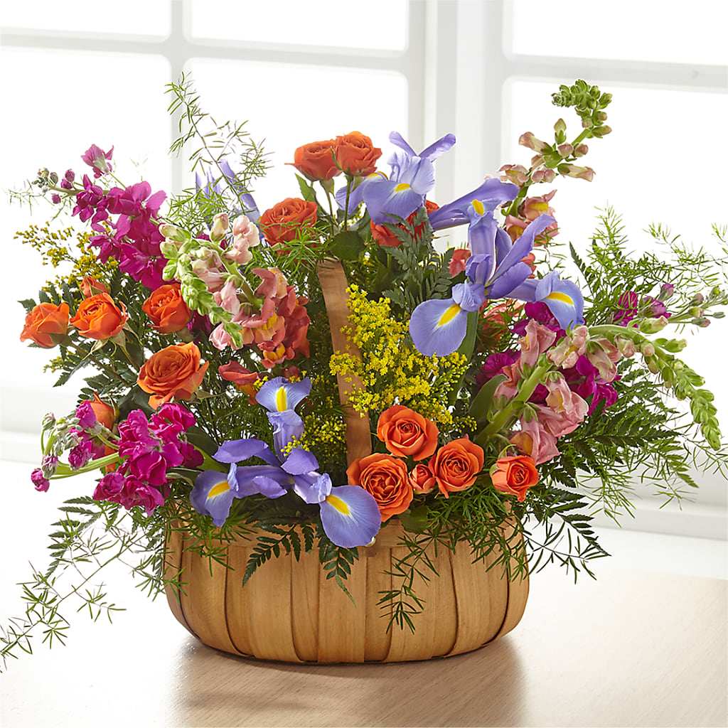 Garden of Life Basket flower arrangement by Honeybee Floral