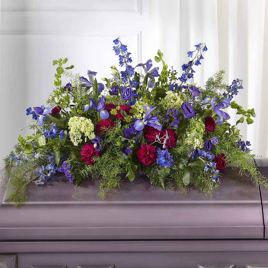 Always Treasured Casket Spray flower arrangement by Honeybee Floral