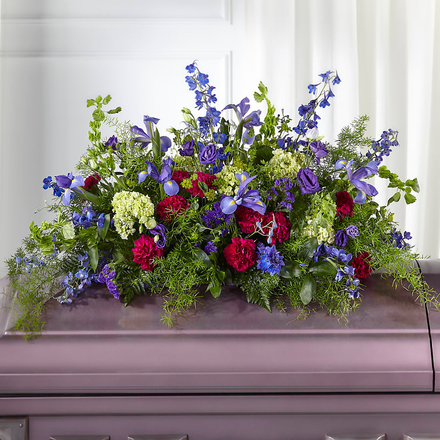 Always Treasured Casket Spray flower arrangement by Honeybee Floral