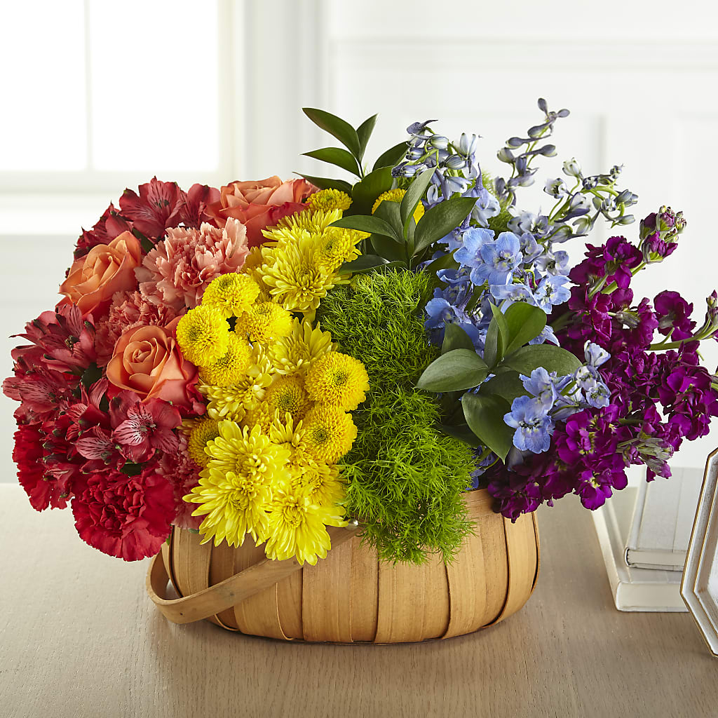 Prideful Basket flower arrangement by Honeybee Floral