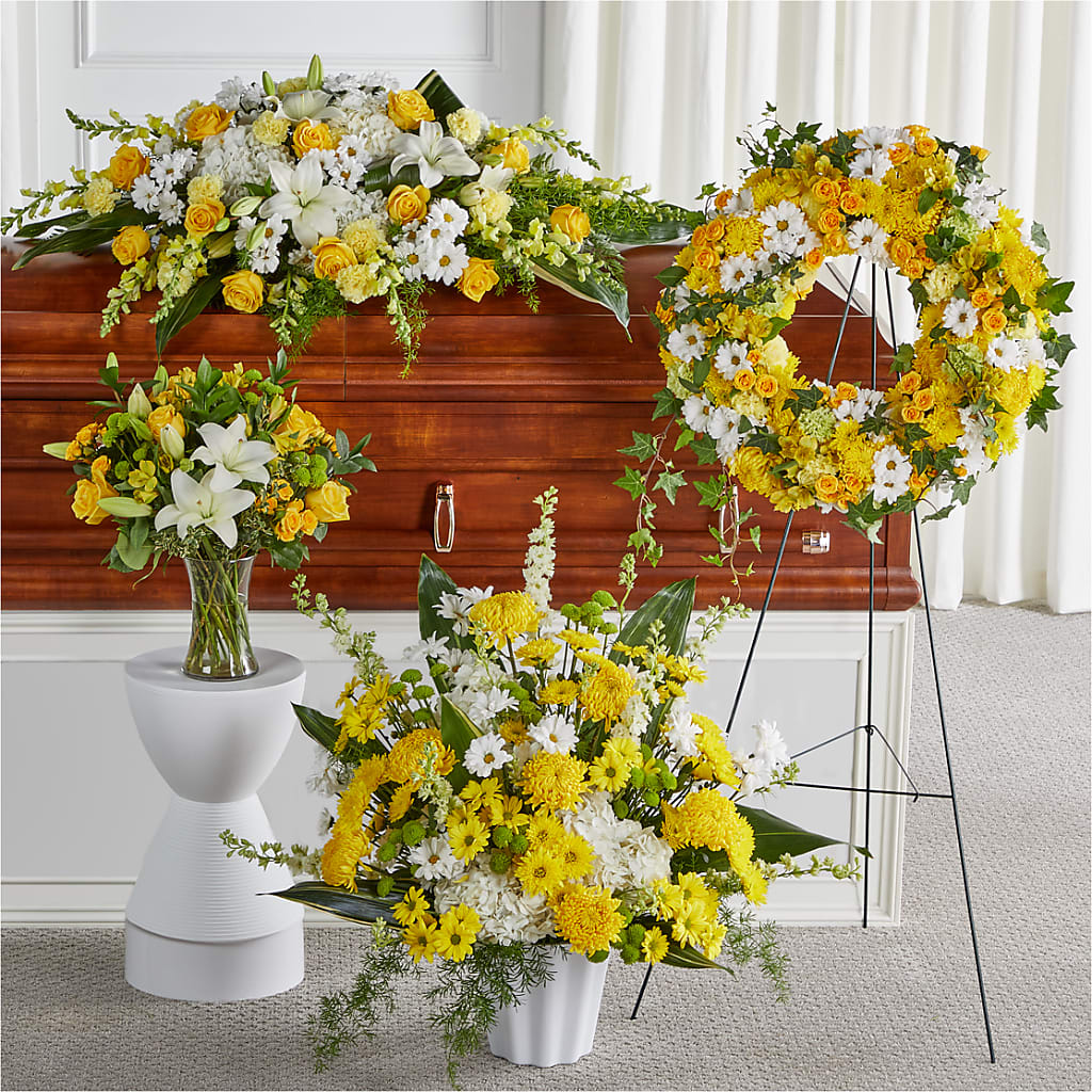 Warm Remembrance Bundles flower arrangement by Honeybee Floral