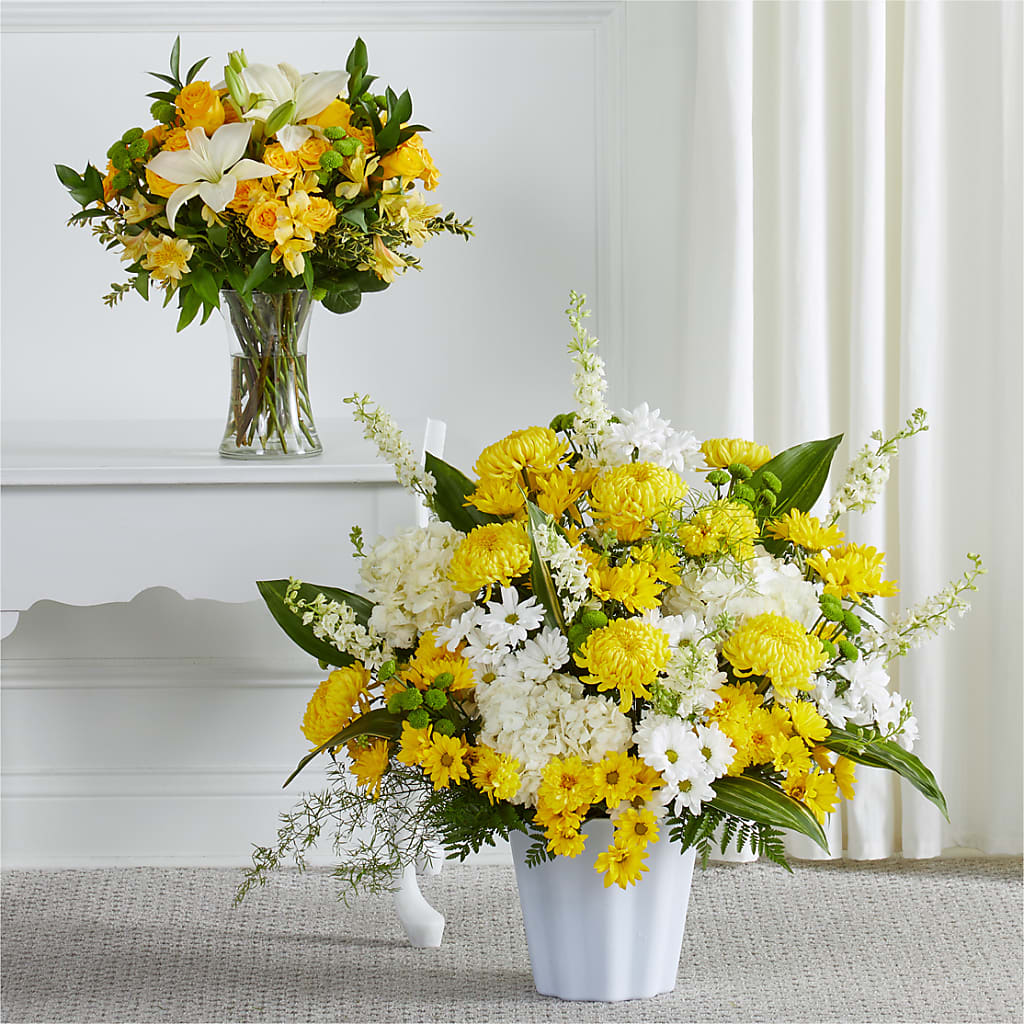 Warm Remembrance Bundles flower arrangement by Honeybee Floral