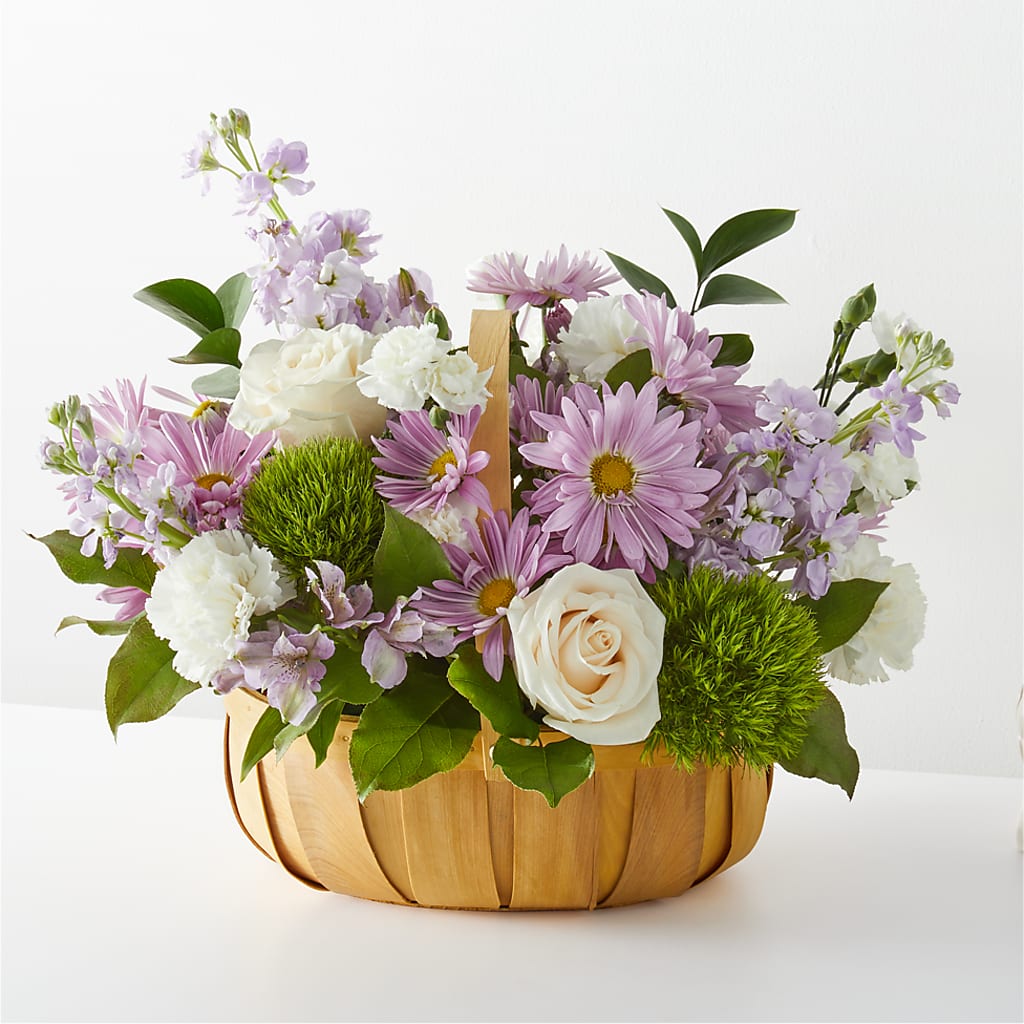 Peace & Love Basket flower arrangement by Honeybee Floral