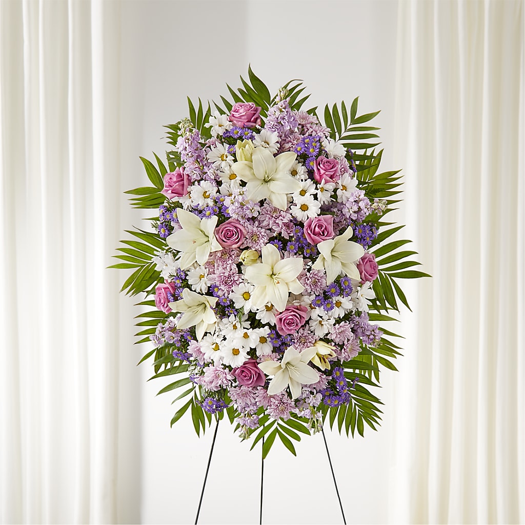 Surrounded by Love Standing Spray flower arrangement by Honeybee Floral