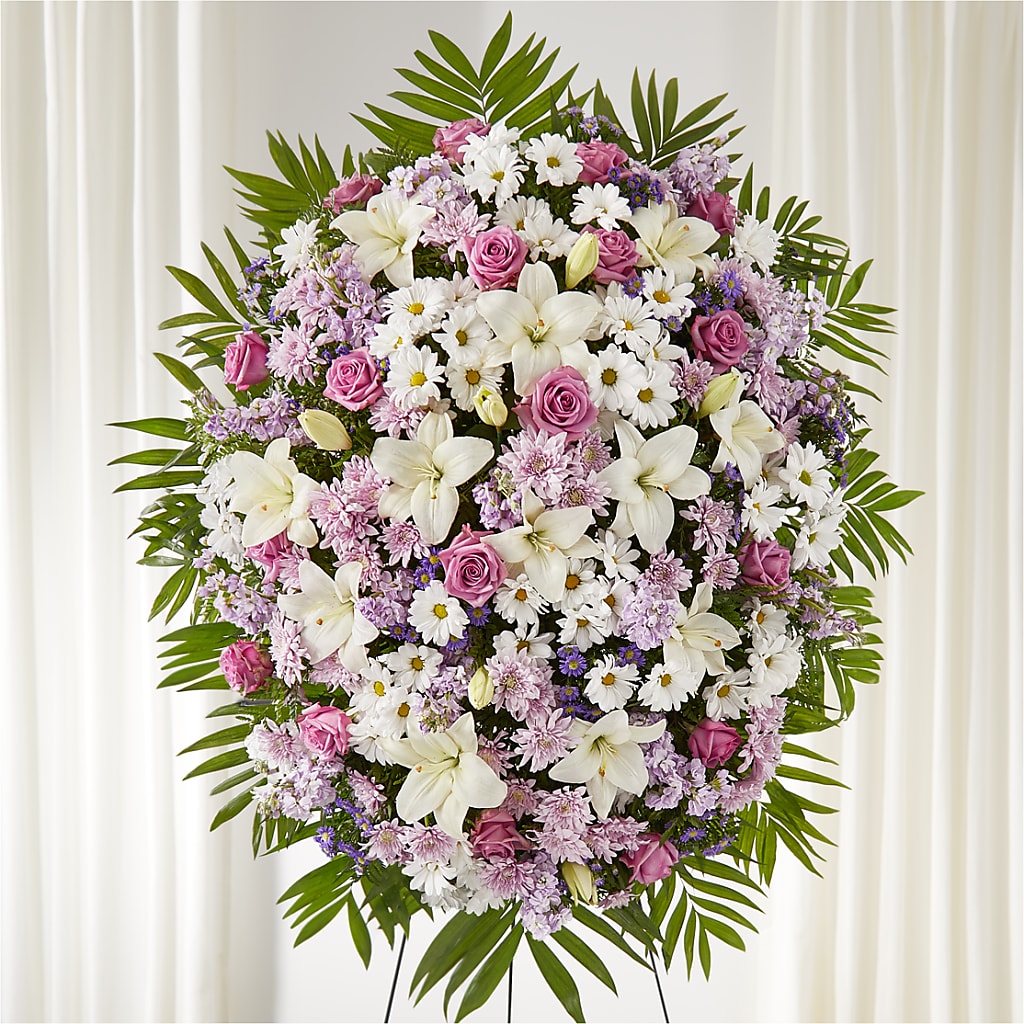 Surrounded by Love Standing Spray flower arrangement by Honeybee Floral