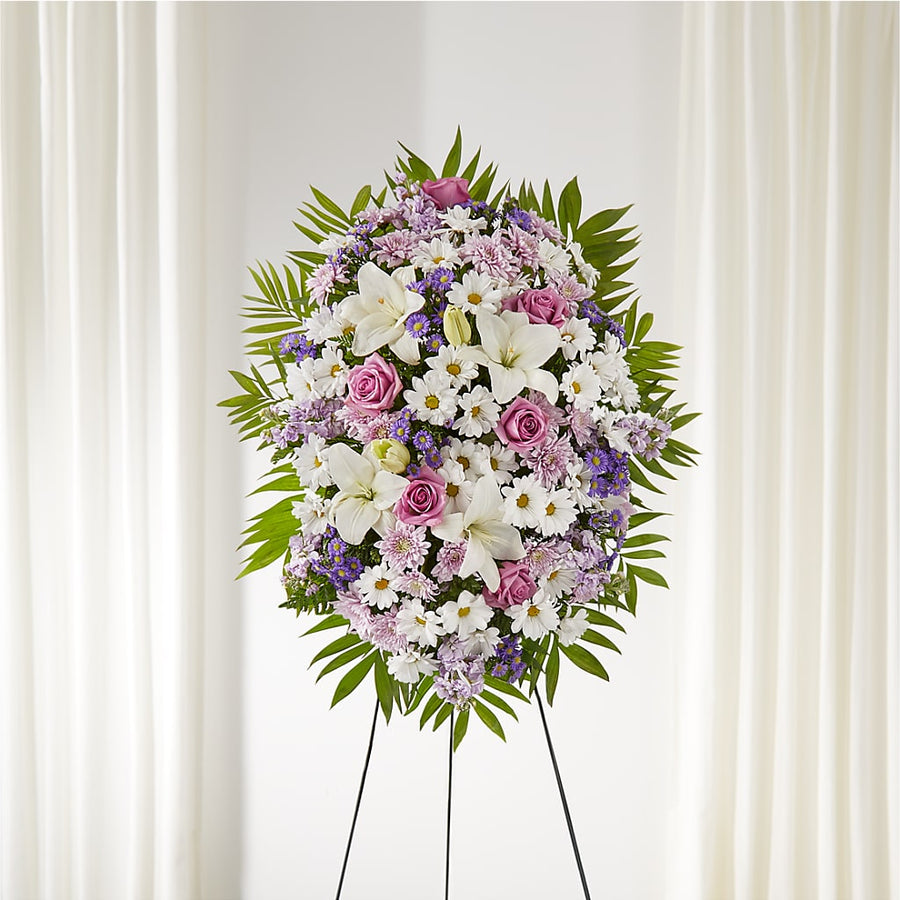Surrounded by Love Standing Spray flower arrangement by Honeybee Floral