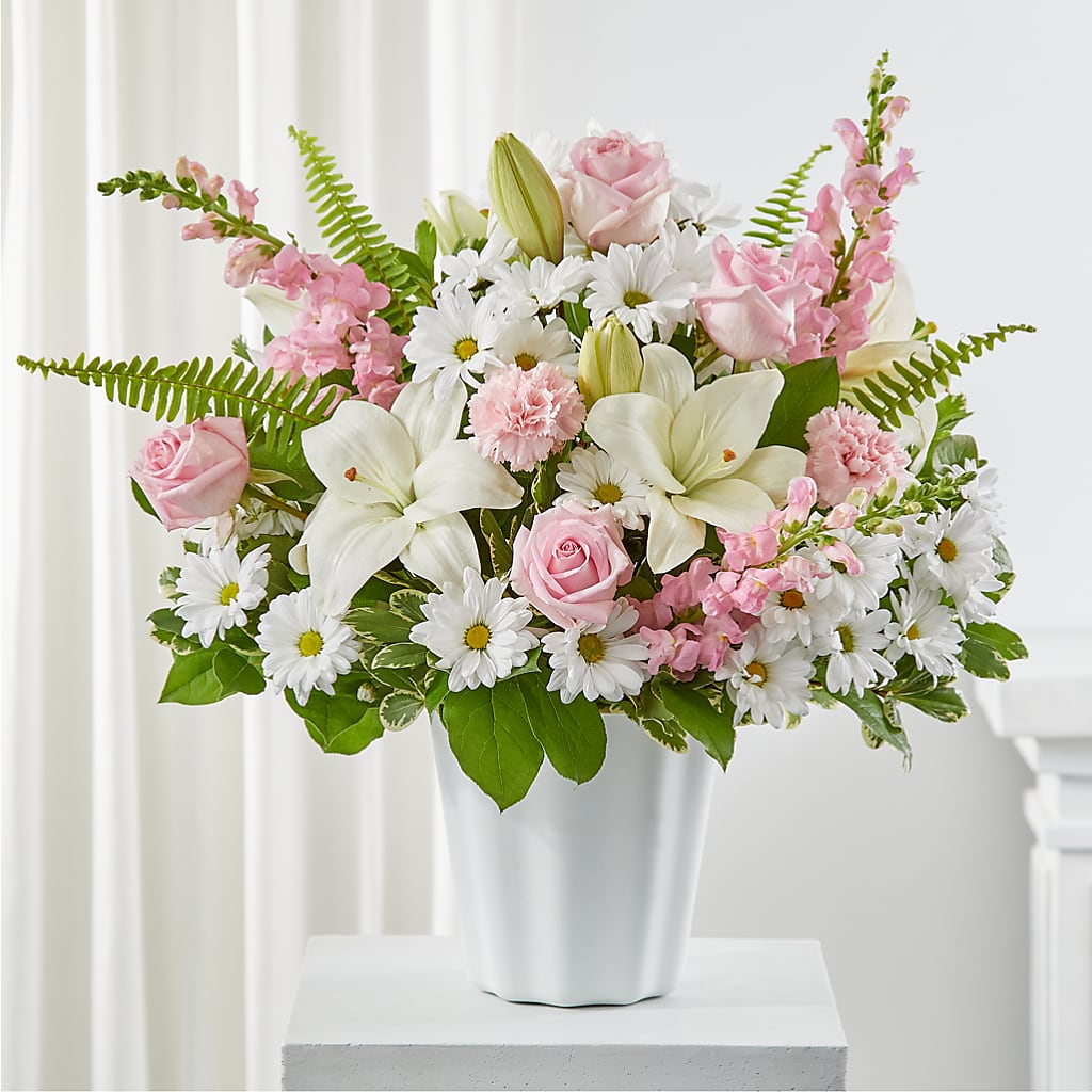Soft Touch Tabletop Basket flower arrangement by Honeybee Floral