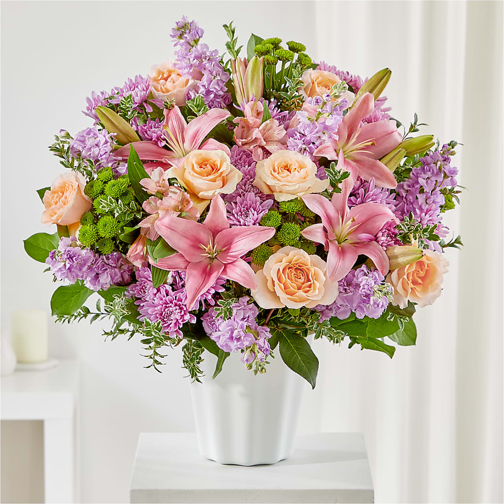 Supportive Embrace Tabletop Basket flower arrangement by Honeybee Floral