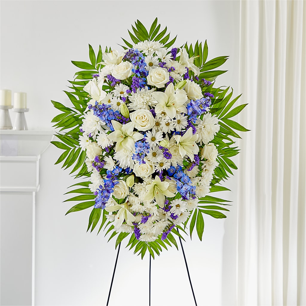 At Rest Standing Spray flower arrangement by Honeybee Floral