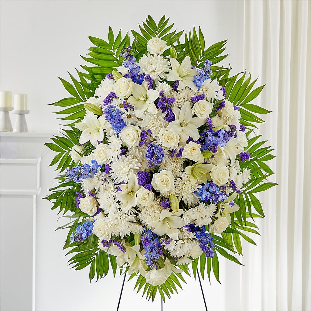 At Rest Standing Spray flower arrangement by Honeybee Floral
