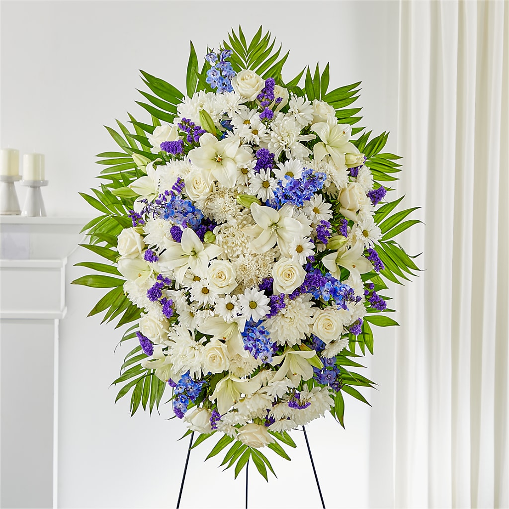 At Rest Standing Spray flower arrangement by Honeybee Floral