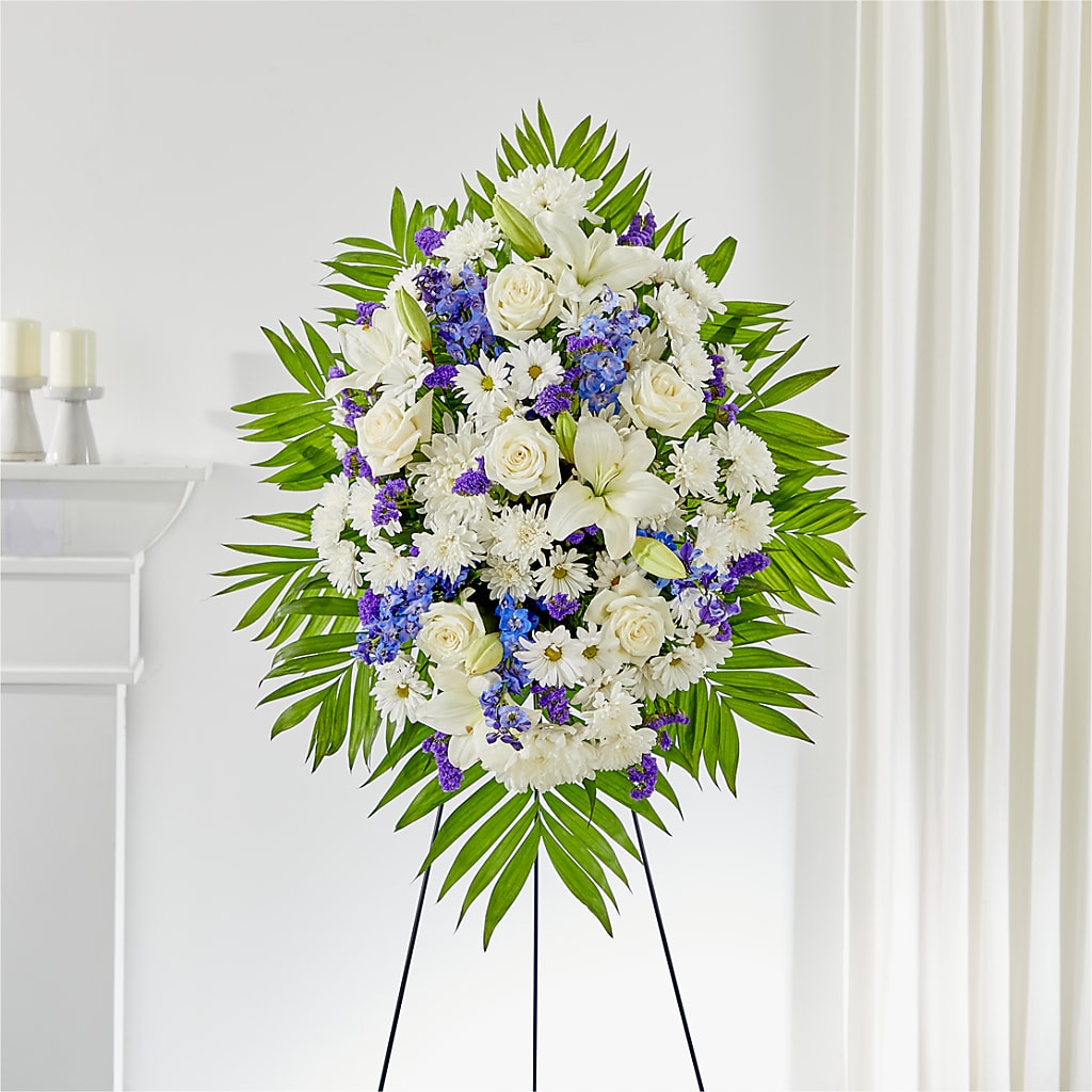 At Rest Standing Spray flower arrangement by Honeybee Floral