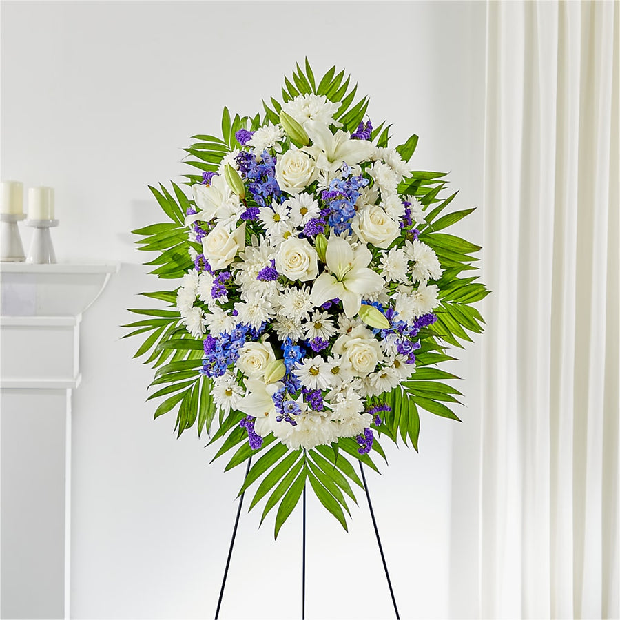 At Rest Standing Spray flower arrangement by Honeybee Floral