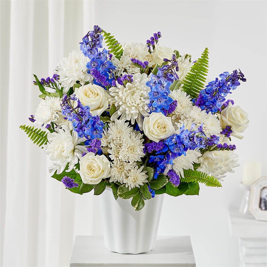Hold Dear Tabletop Basket flower arrangement by Honeybee Floral