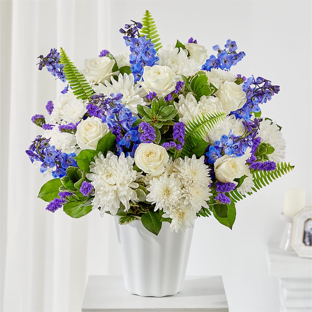 Hold Dear Tabletop Basket flower arrangement by Honeybee Floral