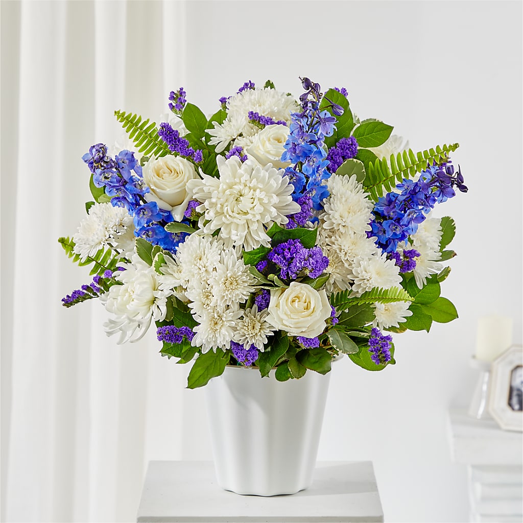Hold Dear Tabletop Basket flower arrangement by Honeybee Floral
