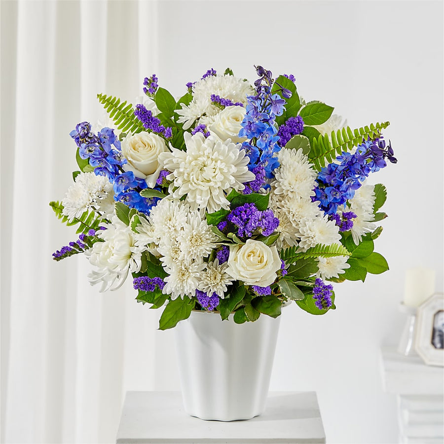 Hold Dear Tabletop Basket flower arrangement by Honeybee Floral