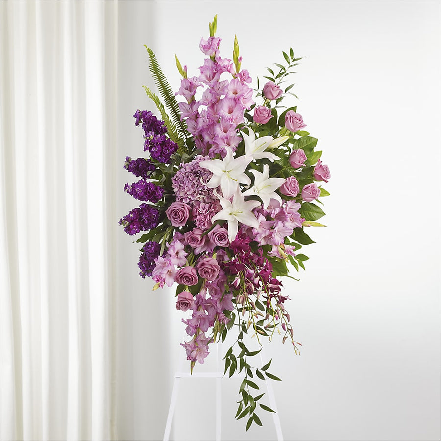 Never Alone Standing Spray flower arrangement by Honeybee Floral